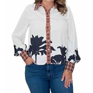 NEW CIEBON eirny floral mix printed button down shirt in floral mix